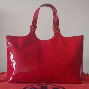 Lipstick Red Patent Tory Burch Tote